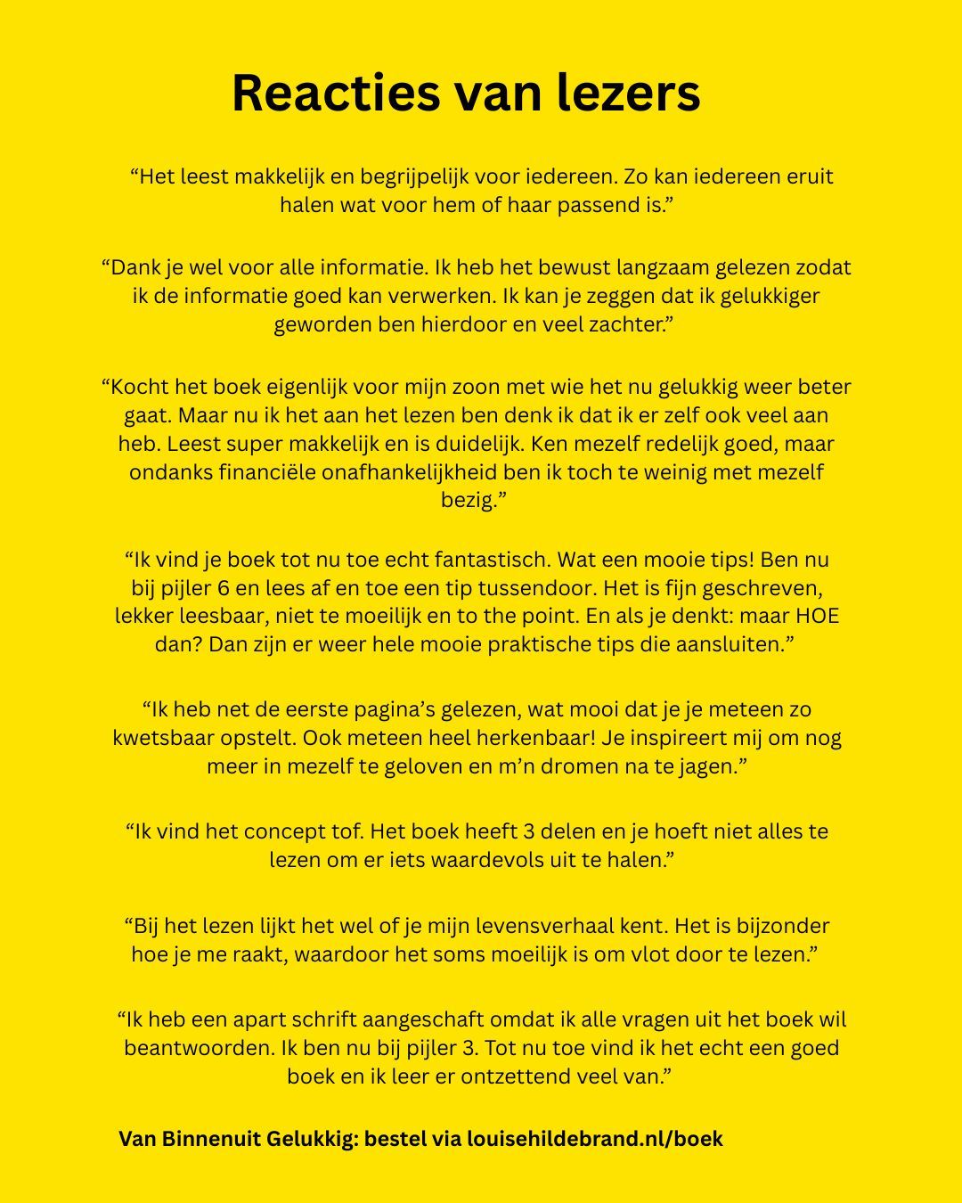 Reviews en reacties boek Van Binnenuit Gelukkig
